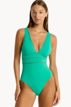 Women Sea Level Eco Essentials Spliced One Piece