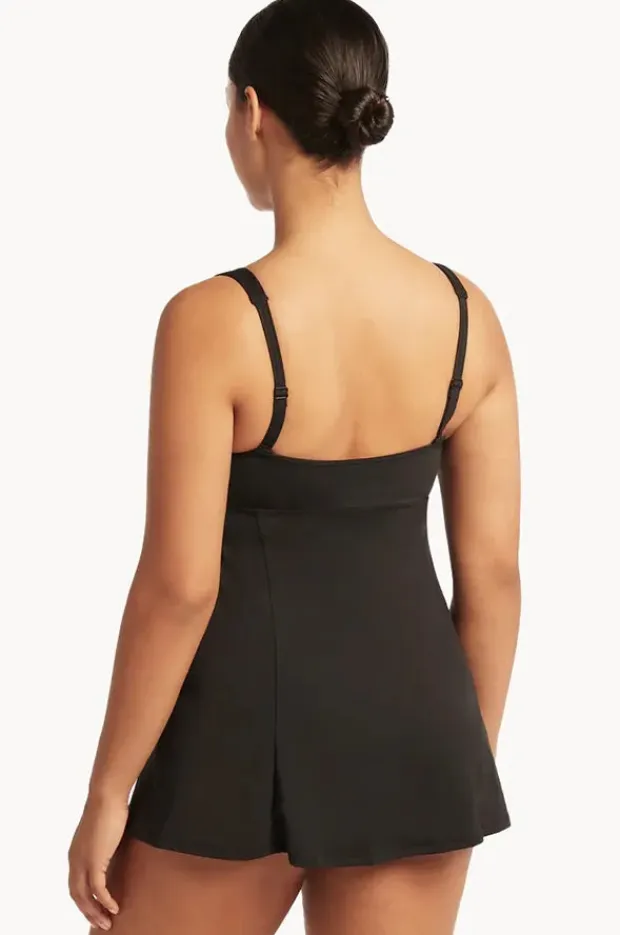 Women Sea Level Eco Essentials Square Neck Swim Dress