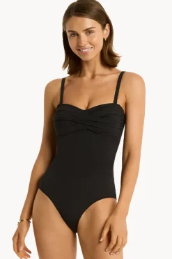 Women Sea Level Eco Essentials Twist Bandeau One Piece