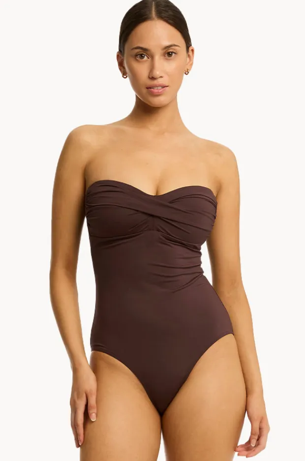 Women Sea Level Eco Essentials Twist Bandeau One Piece