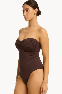 Women Sea Level Eco Essentials Twist Bandeau One Piece