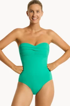Women Sea Level Eco Essentials Twist Bandeau One Piece