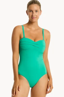 Women Sea Level Eco Essentials Twist Bandeau One Piece
