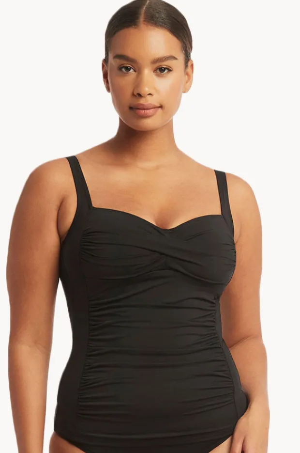 Women Sea Level Eco Essentials Twist Front Tankini Separate