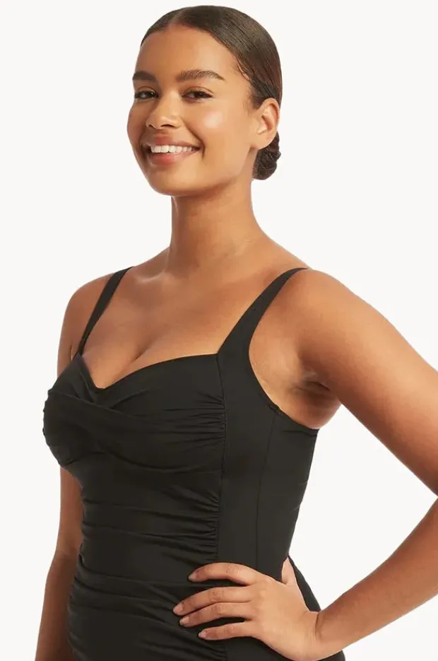 Women Sea Level Eco Essentials Twist Front Tankini Separate