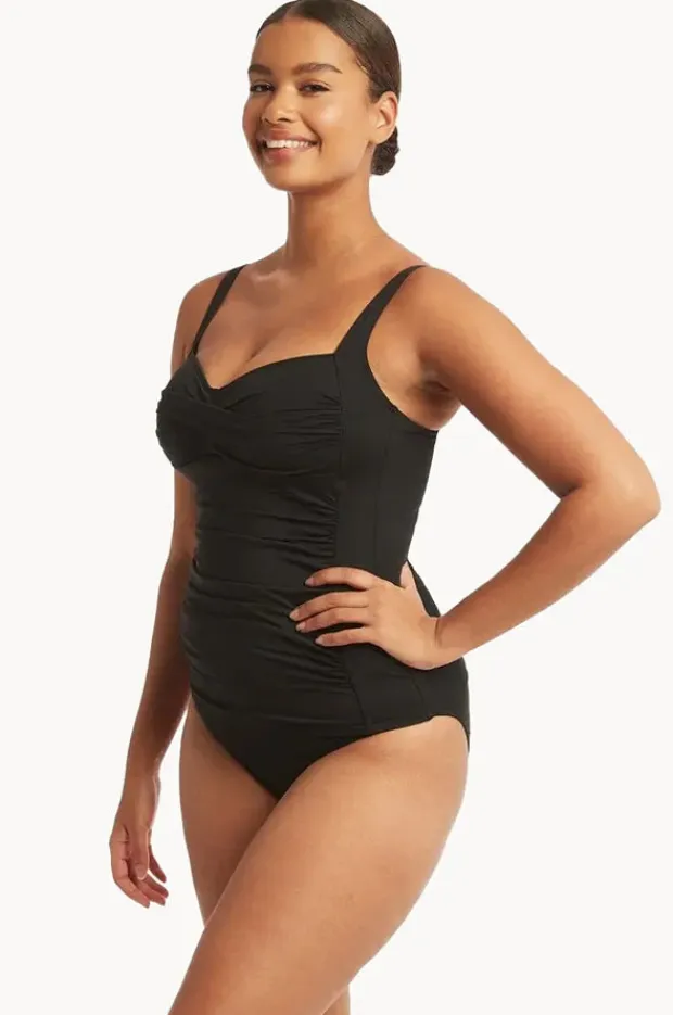 Women Sea Level Eco Essentials Twist Front Tankini Separate