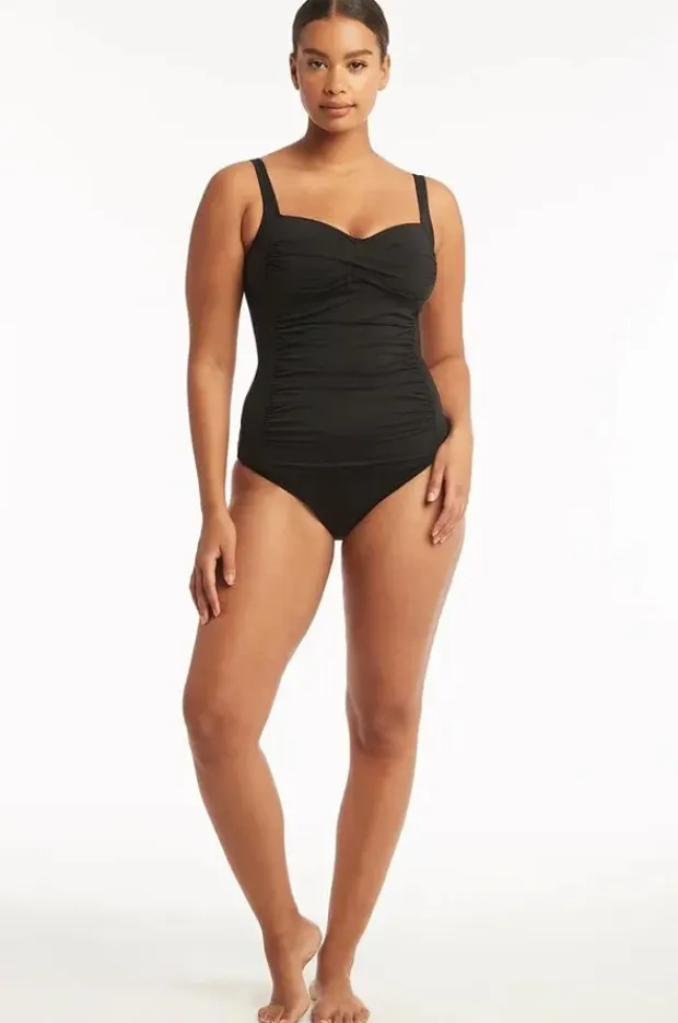 Women Sea Level Eco Essentials Twist Front Tankini Separate