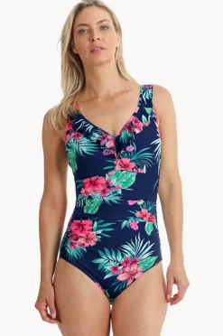 Women Jantzen Eden East DD/E Cup Mesh Frill One Piece