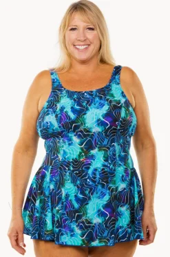Women T.h.e. Swimwear Electric Ocean Swim Dress +