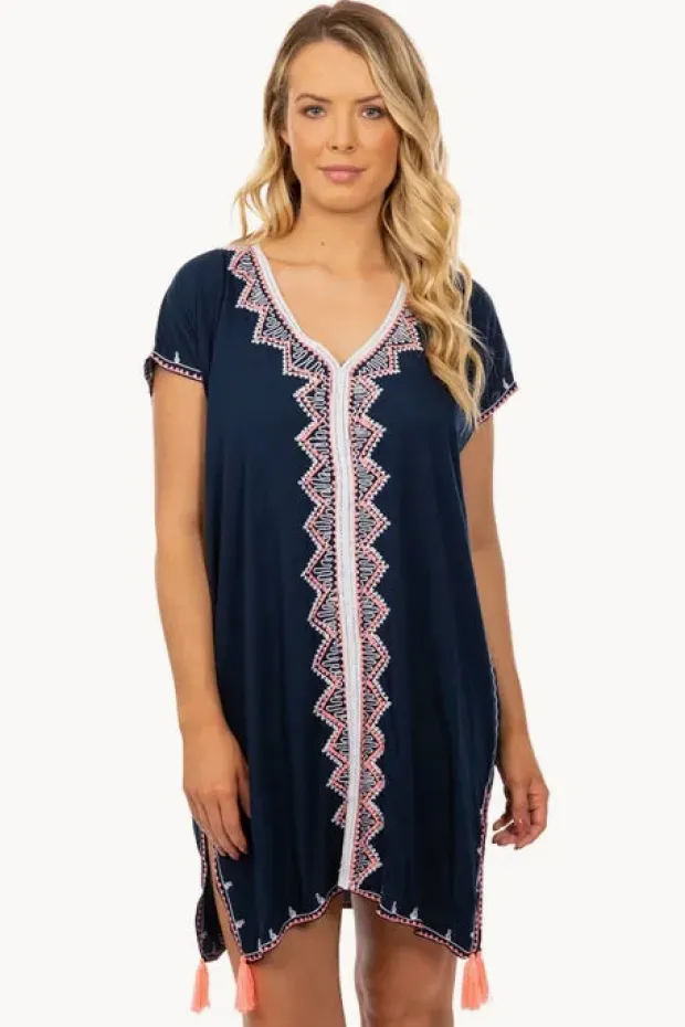 Women Sundrenched Embroidered Tassel Tunic