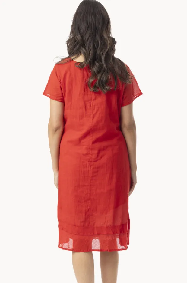 Women Orientique Essentials Gauze Frill Hem Dress