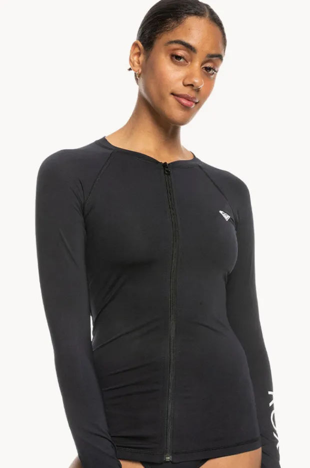 Women Roxy Essentials Long Sleeve Zip Suntop