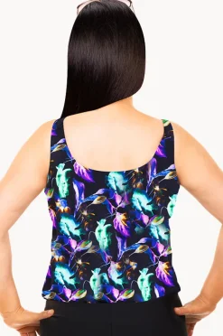 Women T.h.e. Swimwear Exotic Meadow Blouson Tankini Separate
