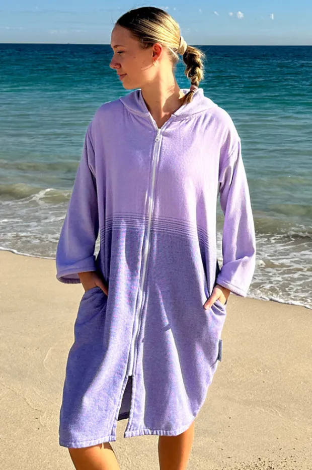 Women Back Beach Co Fade Hooded Towelling Robe L/XL