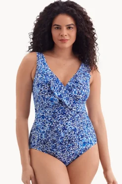 Women Longitude Fine China Ruffle Cross Over One Piece