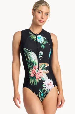 Women Jantzen Floral Active Zip One Piece