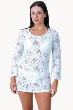 Women J.valdi Floral Crochet Bell Sleeve Tunic