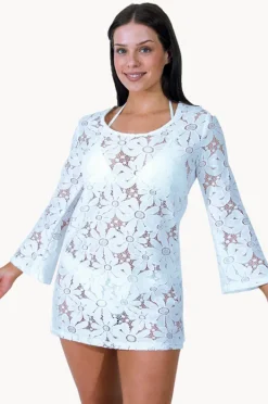 Women J.valdi Floral Crochet Bell Sleeve Tunic