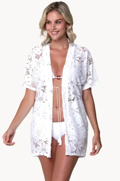 Women J.valdi Floral Crochet Kimono