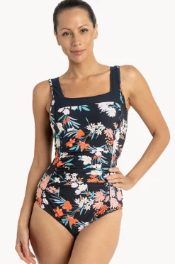 Women Jantzen Floral Square Neck One Piece