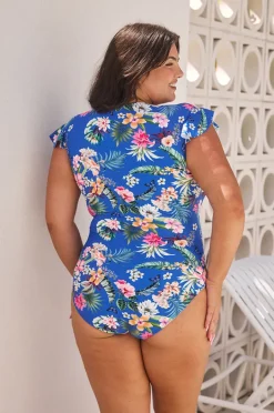 Women Capriosca Florida Frill Sleeve Sunsuit