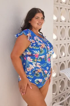 Women Capriosca Florida Frill Sleeve Sunsuit