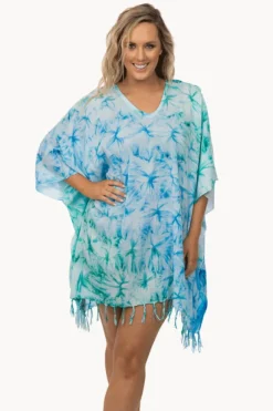 Women Sundrenched Fluro Dye V Neck Cover Up