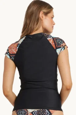 Women Billabong Forever Folk Wahine Short Sleeve Suntop