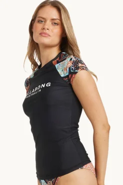 Women Billabong Forever Folk Wahine Short Sleeve Suntop
