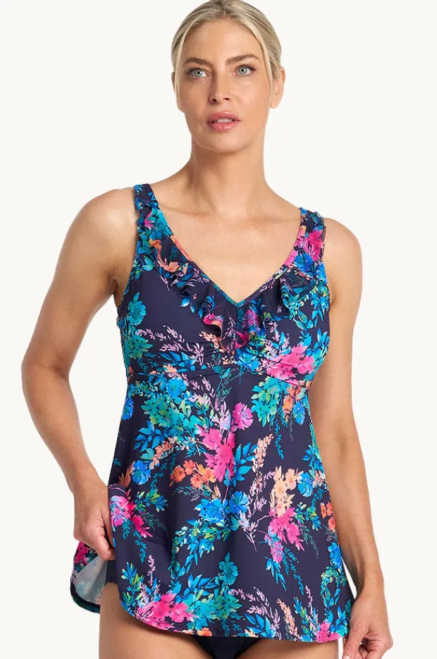 Women Jantzen Fresia DD/E Cup Mesh Frill Tankini Separate