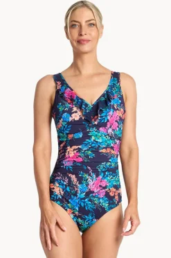 Women Jantzen Fresia DD/E Cup Mesh Frill One Piece