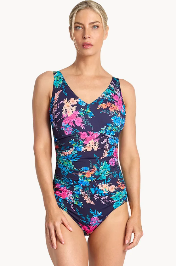 Women Jantzen Fresia F/G Cup Multi Ruched One Piece