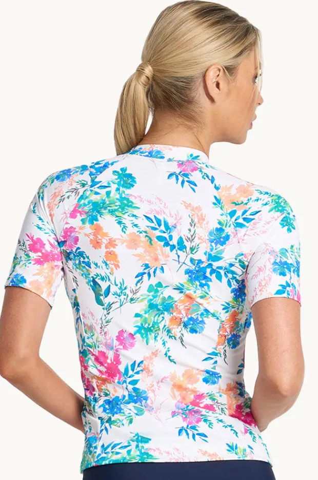 Women Jantzen Fresia Short Sleeve Suntop