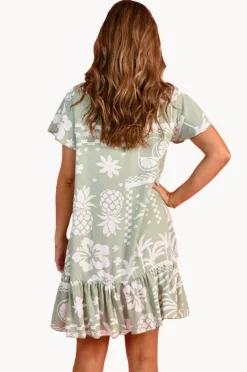 Women Go Girl Fruity Shores Cap Sleeve Button Dress
