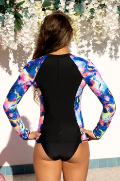 Women Salty Ink Galaxy Long Sleeve Suntop