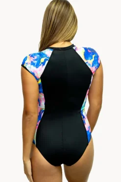 Women Salty Ink Galaxy Short Sleeve Sunsuit