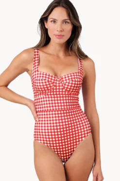Women Une Piece Gingham Bustier Balconette One Piece