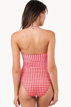 Women Une Piece Gingham Bustier Balconette One Piece