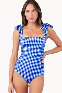 Women Une Piece Gingham Classic Square Neck One Piece