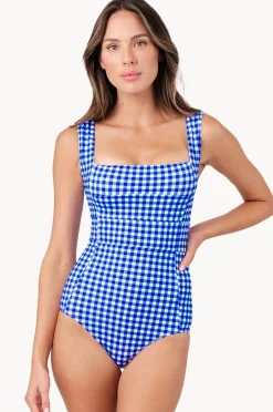 Women Une Piece Gingham Classic Square Neck One Piece