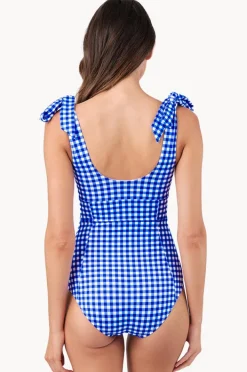 Women Une Piece Gingham Classic Square Neck One Piece