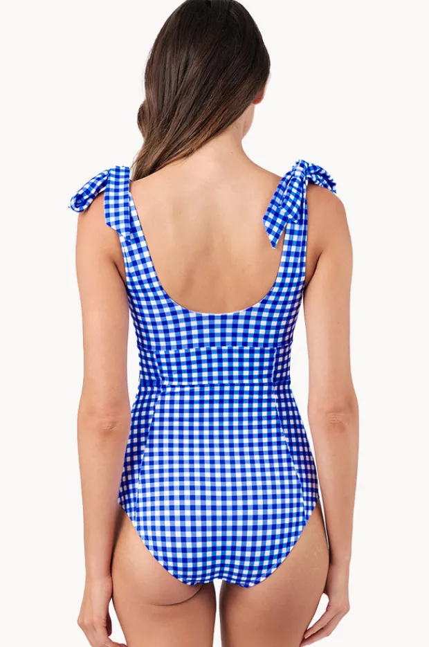 Women Une Piece Gingham Classic Square Neck One Piece