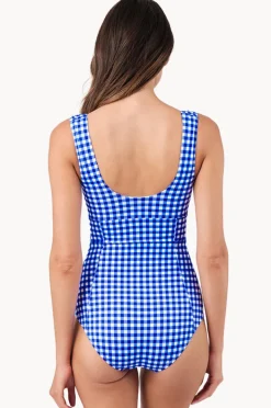 Women Une Piece Gingham Classic Square Neck One Piece
