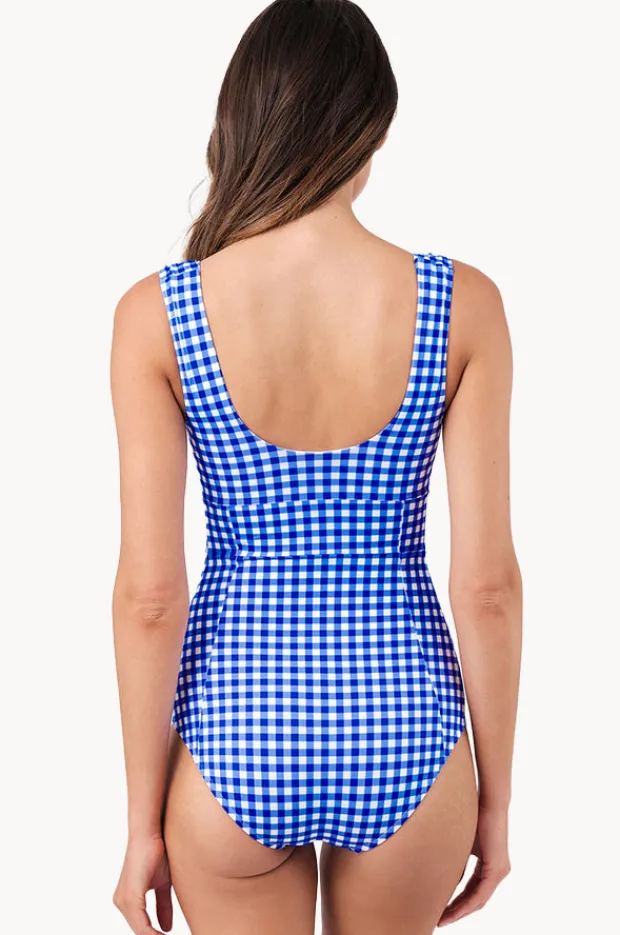 Women Une Piece Gingham Classic Square Neck One Piece