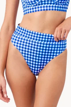 Women Une Piece Gingham High Cut High Waist Bottom