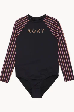 Roxy Girls Active Stripe Long Sleeve Sunsuit