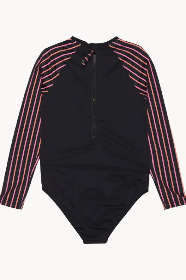 Roxy Girls Active Stripe Long Sleeve Sunsuit