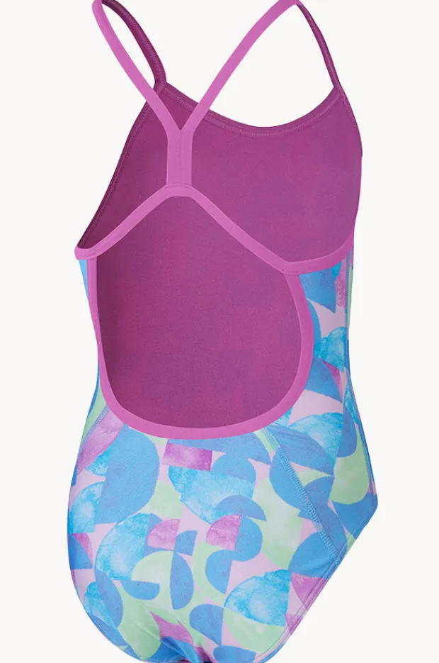 Speedo Girls Allover Digital V Back One Piece