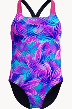 Speedo Girls Allover Print Powerback One Piece