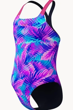 Speedo Girls Allover Print Powerback One Piece